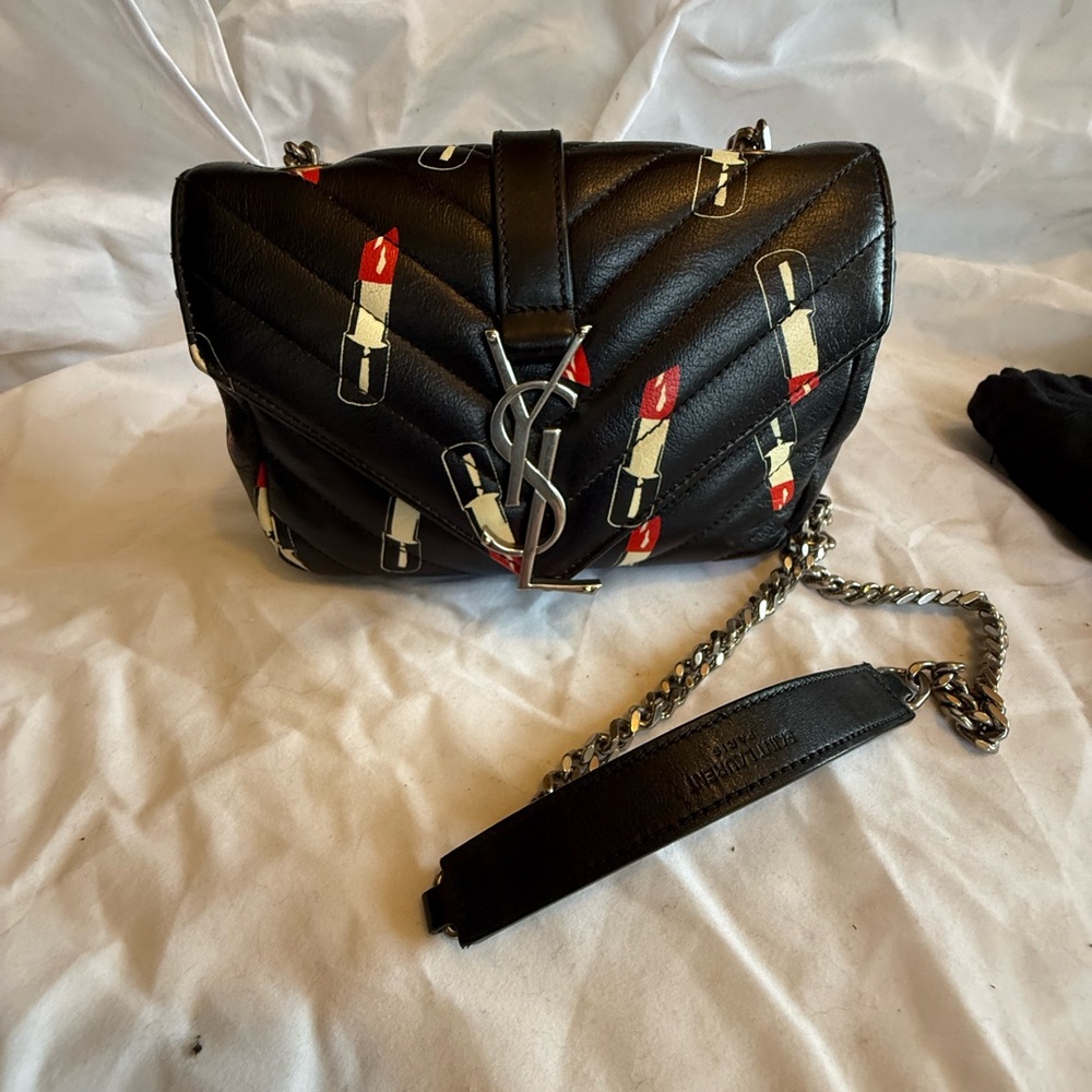 Yves Saint Laurent YSL monogram matelesse mini quilted Lipstick Bag - Picture 3 of 16